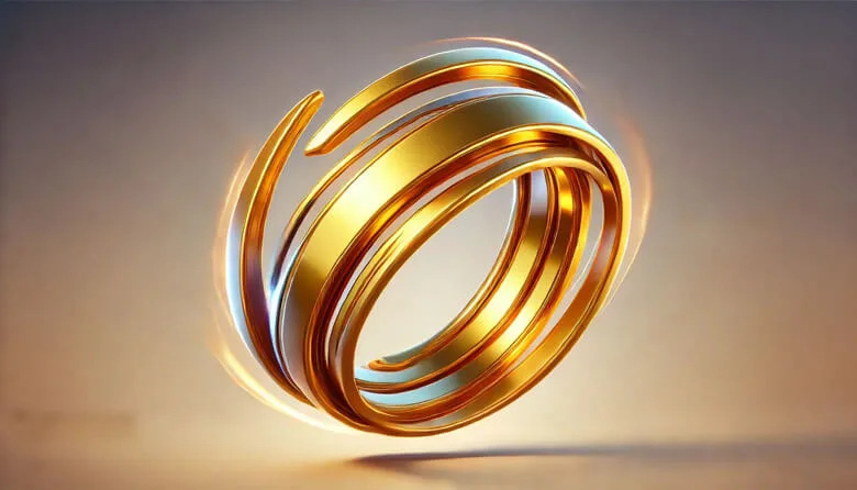 Gold rings on a gradient background