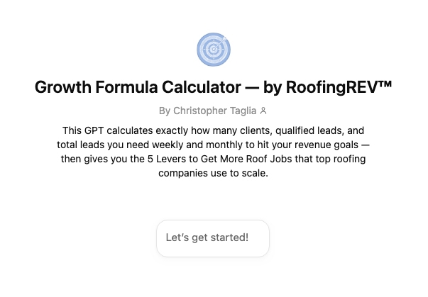 RoofingREV™ Growth Calculator