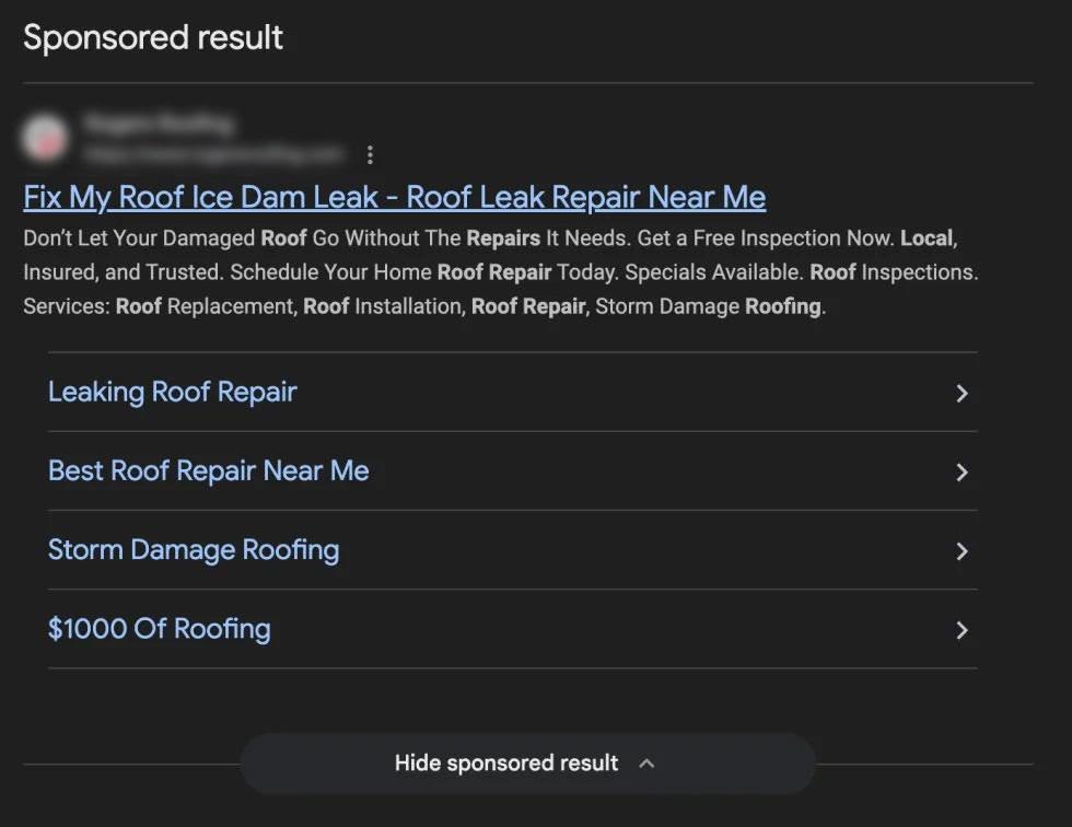 emergency and storm damage google ads campaign