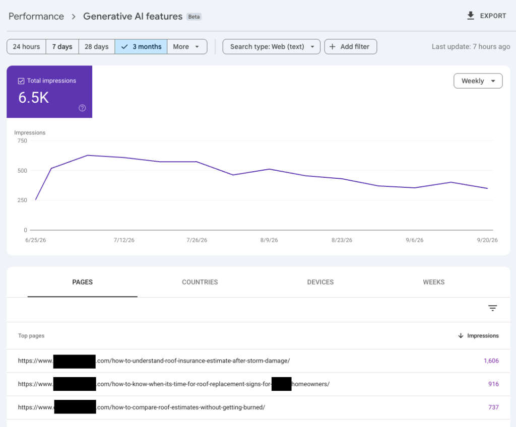 google search console ai report change